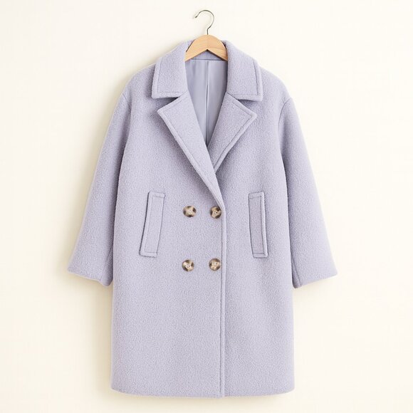 MICHEL STUDIO | Lavender Boiled Wool Long Line Coat - Woman's 3X - Picture 2 of 13